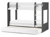 Moonbeam Bunk Bed with Underbed – Charcoal & White - Luminex FurnitureBunk BedMAR054
