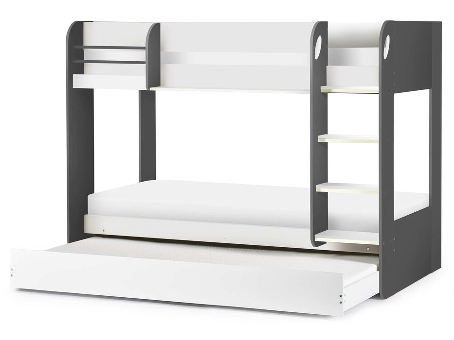 Moonbeam Bunk Bed with Underbed – Charcoal & White - Luminex FurnitureBunk BedMAR054