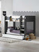 Moonbeam Bunk Bed with Underbed – Charcoal & White - Luminex FurnitureBunk BedMAR054