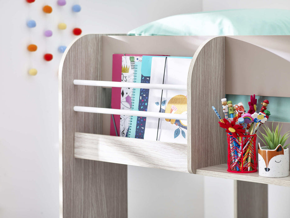 Moonbeam Bunk Bed with Underbed & Shelving – Taupe - Luminex FurnitureBunk BedMAR057