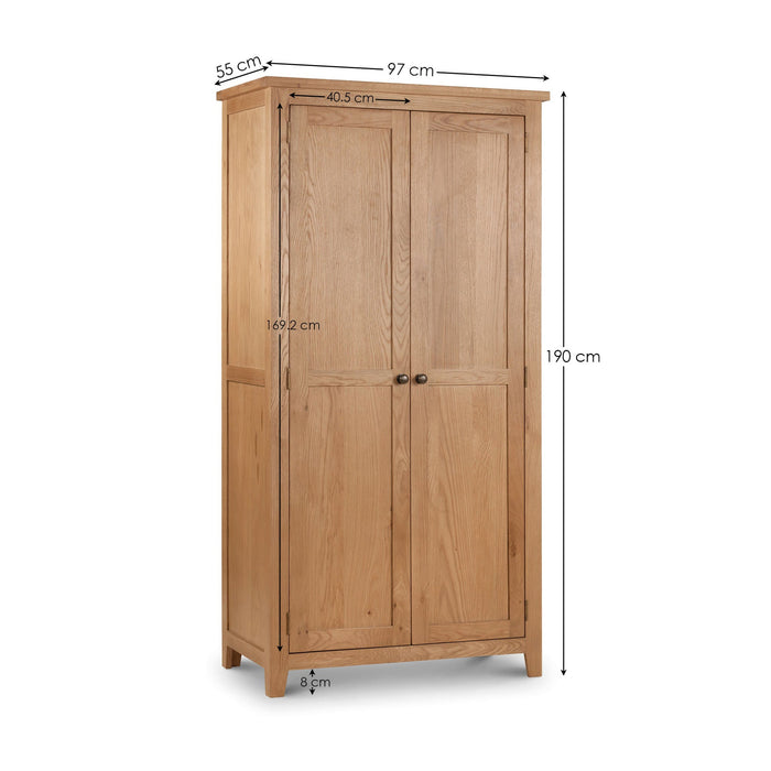 Myra 2 Door Wardrobe in Oak - Luminex FurnitureWardrobeMAR208