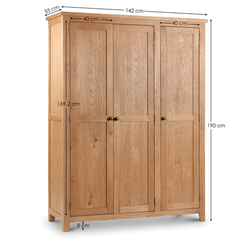 Myra 3 Door Wardrobe in Oak - Luminex FurnitureWardrobeMAR210