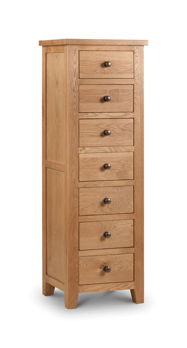 Myra 7 Drawer Narrow Chest in Oak - Luminex FurnitureChest of drawersMAR205