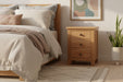 Myra Oak 3 Drawer Bedside Table - Luminex FurnitureBedside TableMAR202
