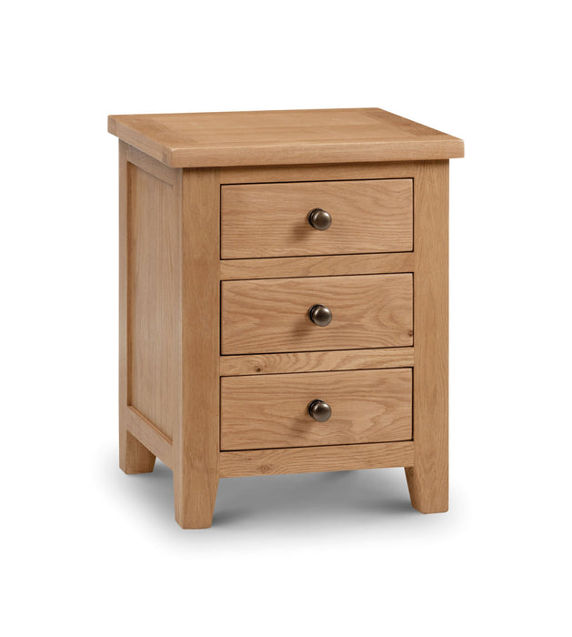 Myra Oak 3 Drawer Bedside - Luminex FurnitureBedside TableMAR202