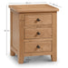 Myra Oak 3 Drawer Bedside - Luminex FurnitureBedside TableMAR202