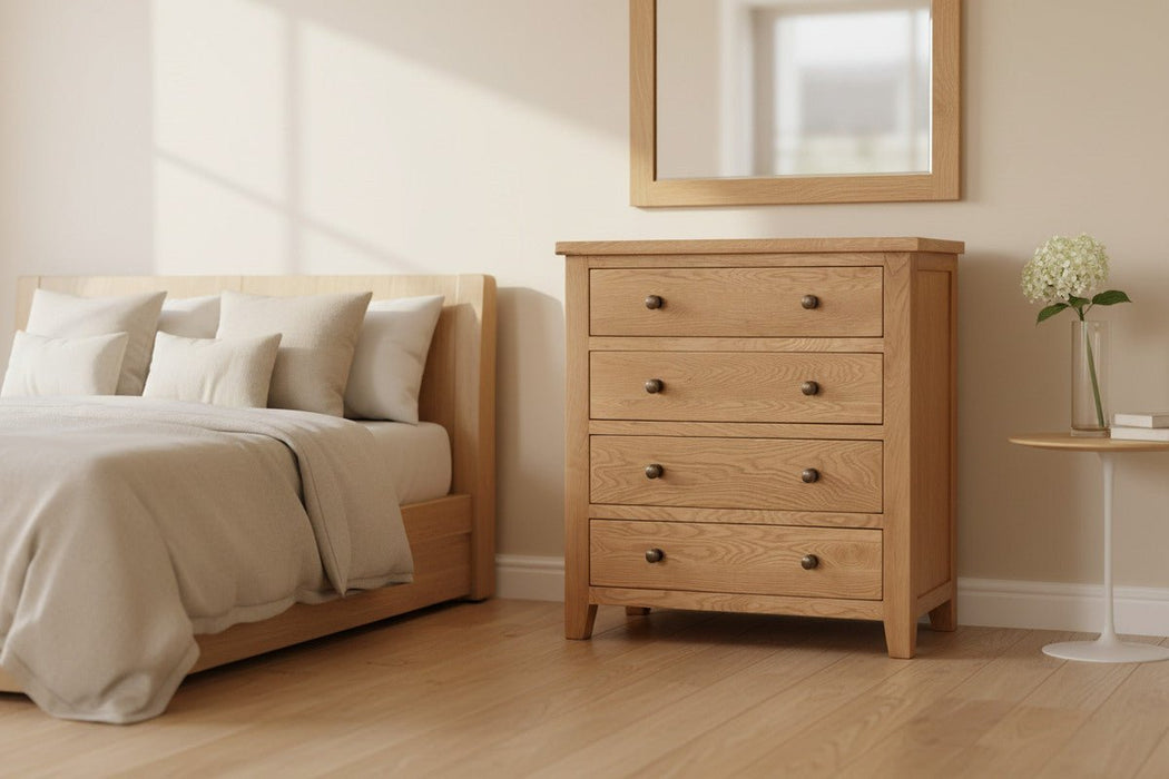 Myra Oak 4 Drawer Chest of Drawers - Luminex FurnitureChest of drawersMAR203