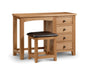 Myra Oak Dressing Stool - Faux Leather Seat Pad - Luminex FurnitureOttomanMAR212