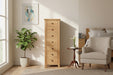 Myra Solid Oak 7 Drawer Narrow Chest of Drawers - Luminex FurnitureChest of drawersMAR205