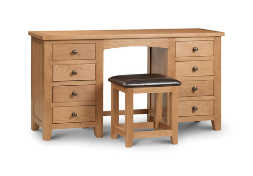 Myra Solid Oak Twin Pedestal Dressing Table - Luminex FurnitureDressing TableMAR206