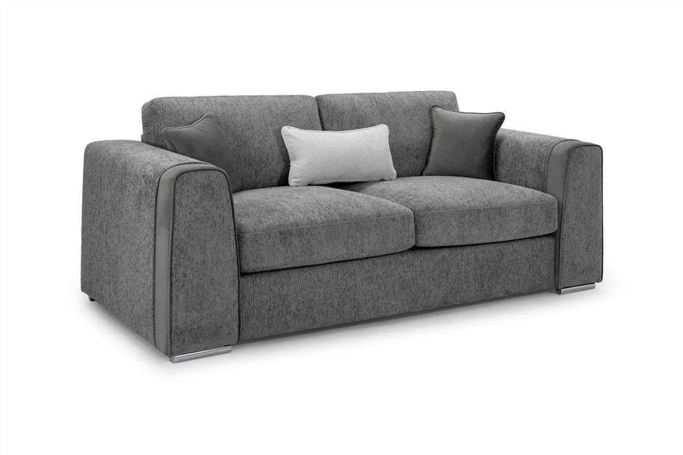 Napoli Grey 3 Seater Sofa – Chenille Upholstery - Luminex FurnitureSofasnaples_sofa_grey_3_seater