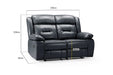 Navarre Black 2 Seater Recliner Sofa – Manual Faux Leather Comfort - Luminex FurnitureSofasnovie_recliner_sofa_black_2_seater