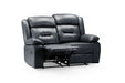 Navarre Black 2 Seater Recliner Sofa – Manual Faux Leather Comfort - Luminex FurnitureSofasnovie_recliner_sofa_black_2_seater