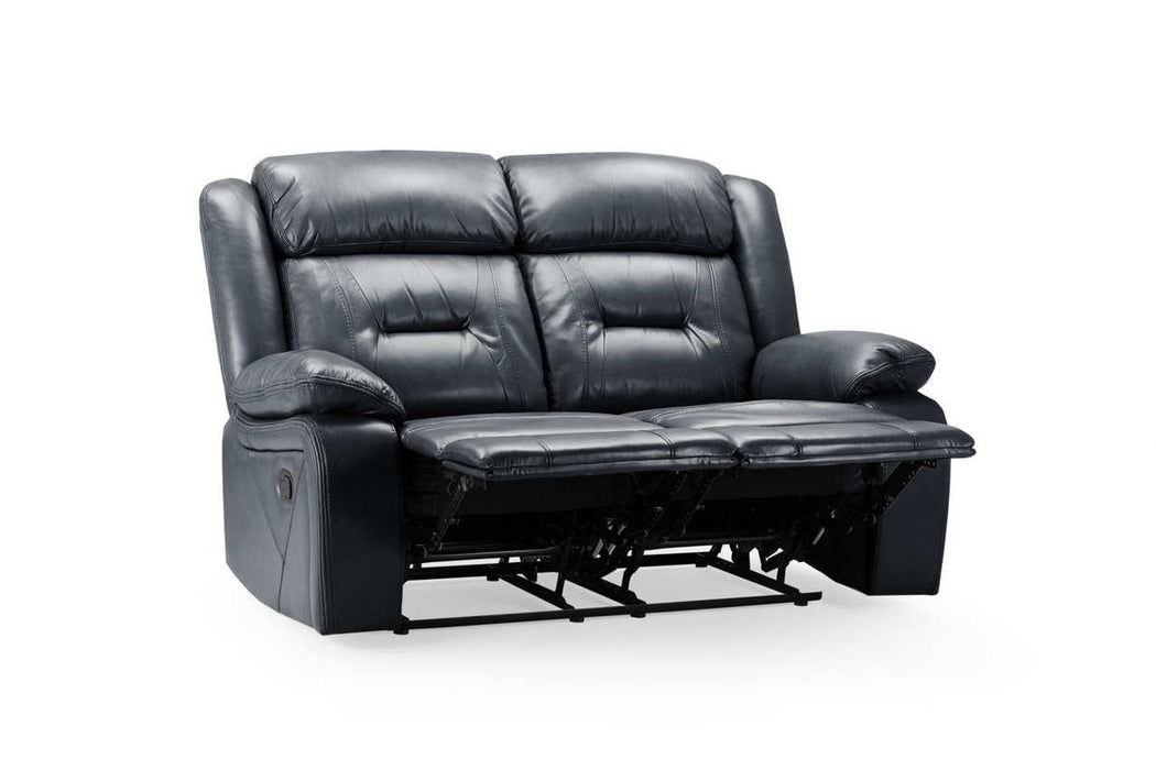 Navarre Black 2 Seater Recliner Sofa – Manual Faux Leather Comfort - Luminex FurnitureSofasnovie_recliner_sofa_black_2_seater