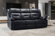 Navarre Black Faux Leather 3 Seater Recliner Sofa – Manual Comfort - Luminex FurnitureSofasnovie_recliner_sofa_black_3_seater
