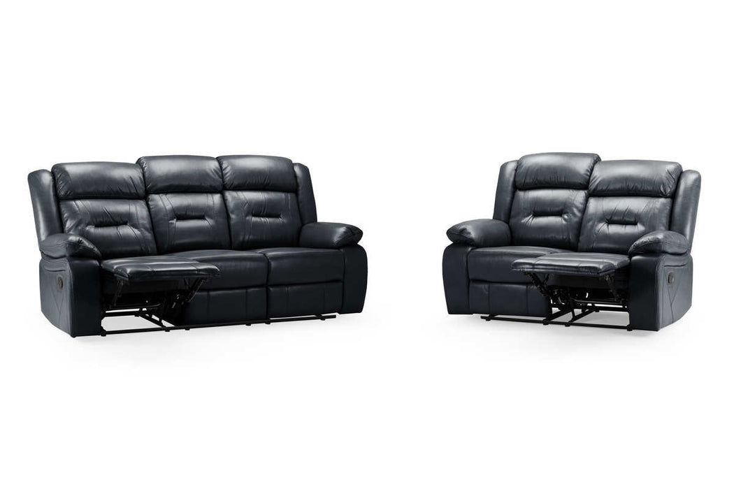 Navarre Black Faux Leather 3+2 Recliner Sofa Set - Luminex FurnitureSofasnovie_recliner_sofa_black_3+2_set