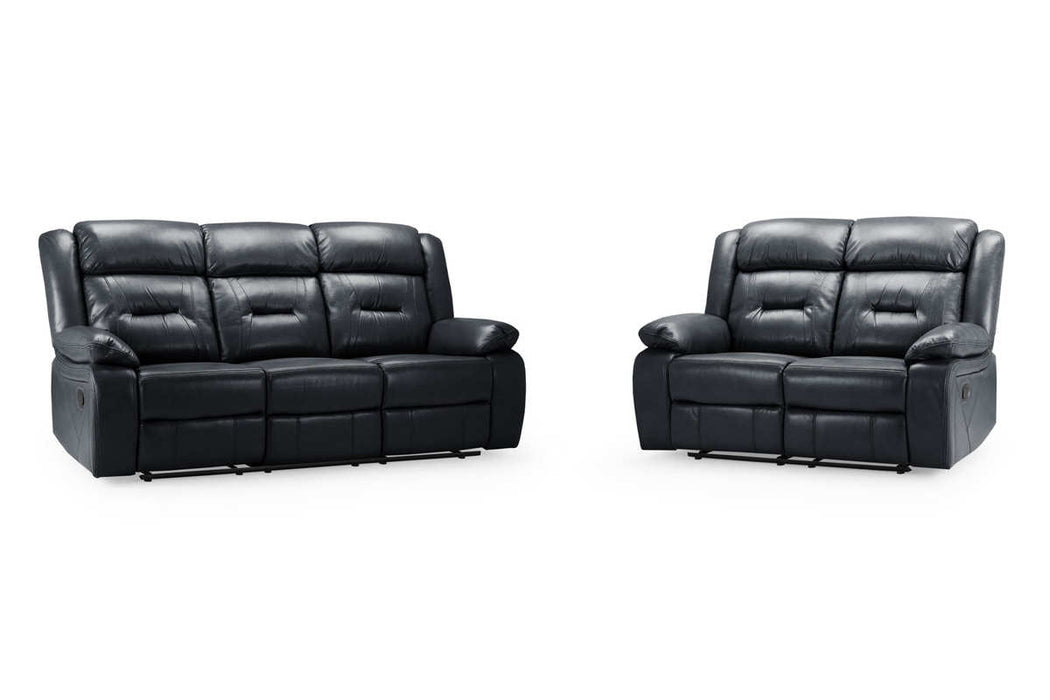 Navarre Black Faux Leather 3+2 Recliner Sofa Set - Luminex FurnitureSofasnovie_recliner_sofa_black_3+2_set
