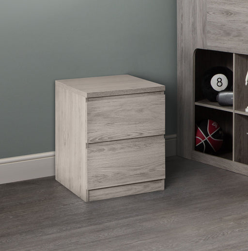 Nero 2 Drawer Bedside in Grey Oak - Luminex FurnitureBedside TableJUP304