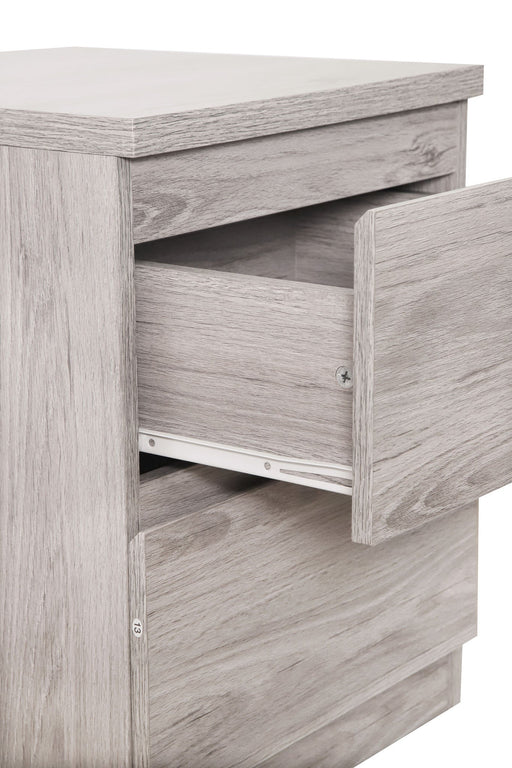 Nero 2 Drawer Bedside in Grey Oak - Luminex FurnitureBedside TableJUP304