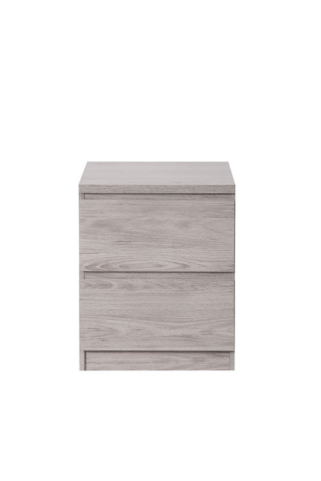 Nero 2 Drawer Bedside in Grey Oak - Luminex FurnitureBedside TableJUP304