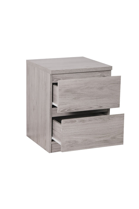 Nero 2 Drawer Bedside in Grey Oak - Luminex FurnitureBedside TableJUP304
