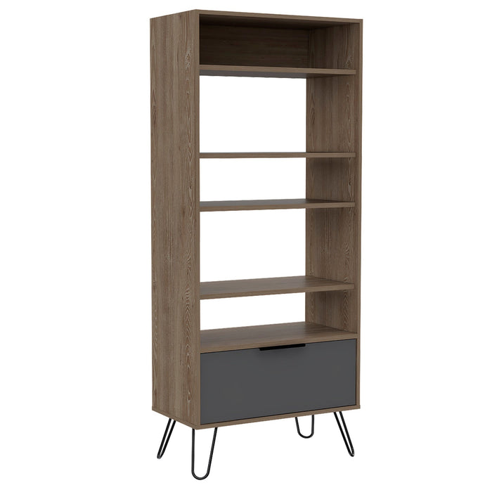 Nevada Bookcase Smoked Oak - LuminexFurnitureBookcaseNE908