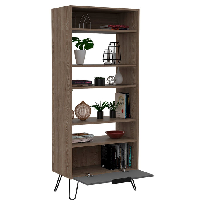 Nevada Bookcase Smoked Oak - LuminexFurnitureBookcaseNE908