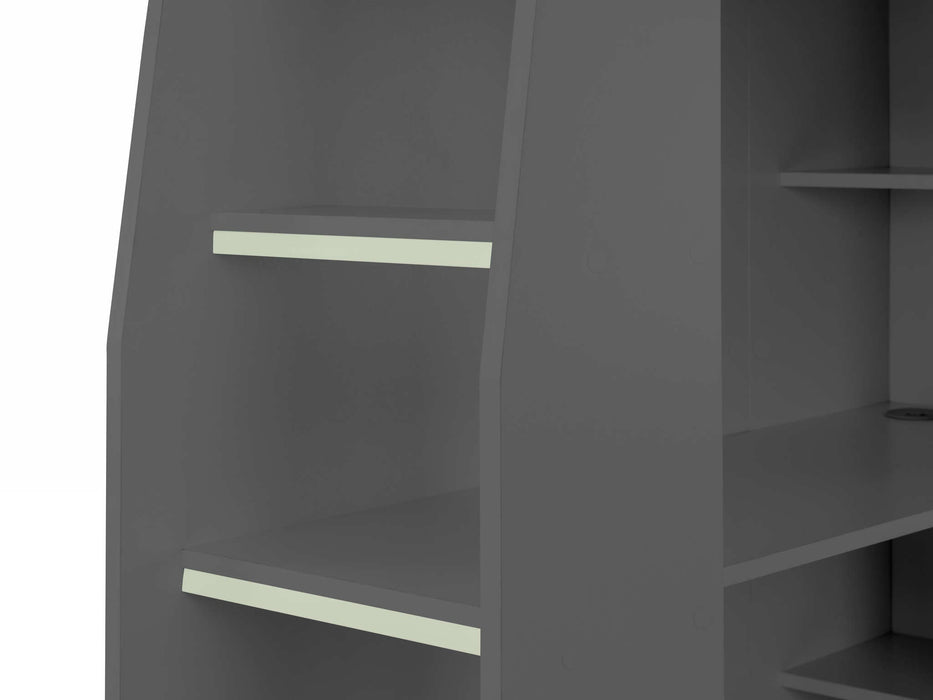 Newark Gaming Bed with Desk – Anthracite - Luminex FurnitureHigh SleepersNEB001