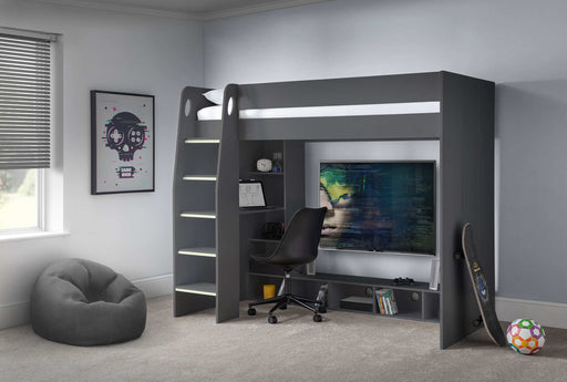 Newark Gaming Bed with Desk – Anthracite - Luminex FurnitureHigh SleepersNEB001