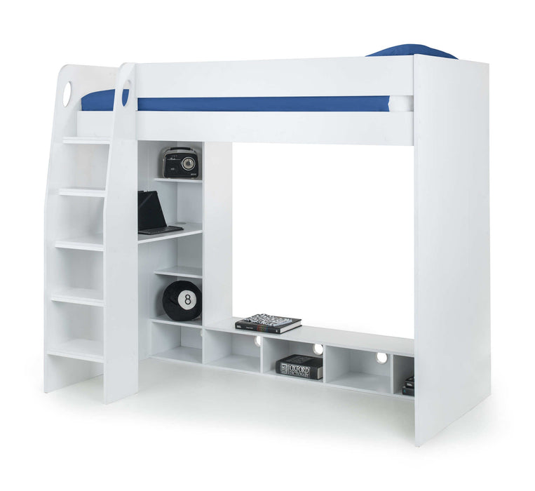 Newark Gaming Bed with Desk – White - Luminex FurnitureHigh SleepersNEB002