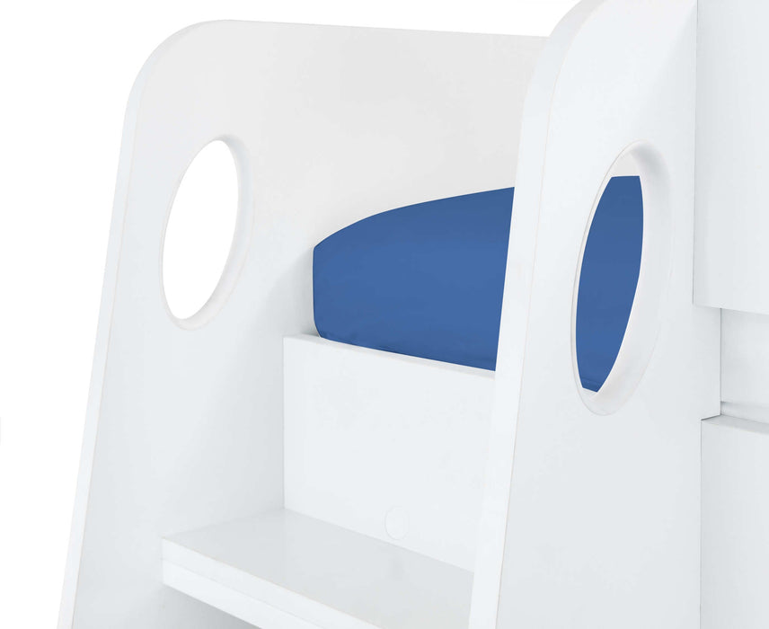 Newark Gaming Bed with Desk – White - Luminex FurnitureHigh SleepersNEB002