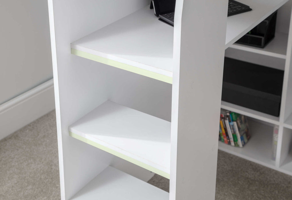 Newark Gaming Bed with Desk – White - Luminex FurnitureHigh SleepersNEB002