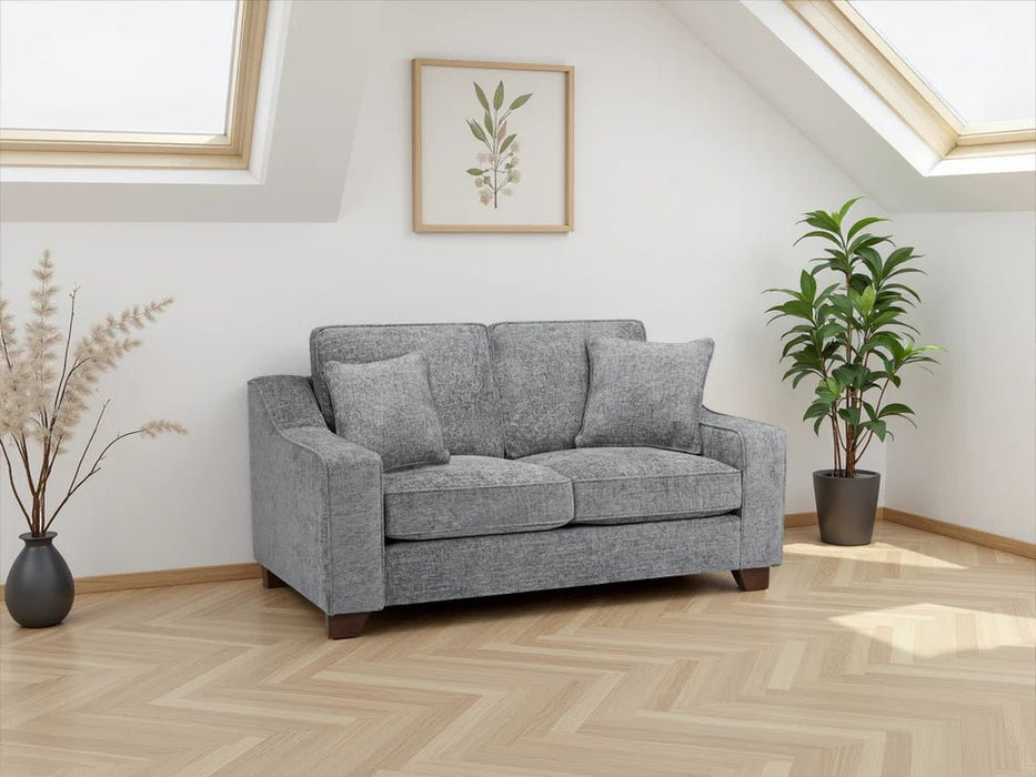 Newbury 2 Seater Woven Fabric Sofa – Plush Comfort & Wooden Feet - Luminex FurnitureSofasnebraska_sofa_slate_2_seater