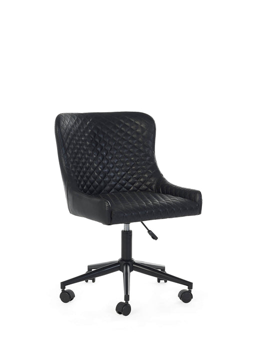 Nexra Black Faux Leather Office Chair – Quilted & Adjustable - Luminex FurnitureOffice ChairLUX011