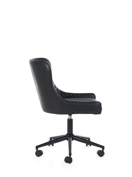 Nexra Black Faux Leather Office Chair – Quilted & Adjustable - Luminex FurnitureOffice ChairLUX011