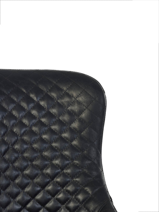 Nexra Black Faux Leather Office Chair – Quilted & Adjustable - Luminex FurnitureOffice ChairLUX011