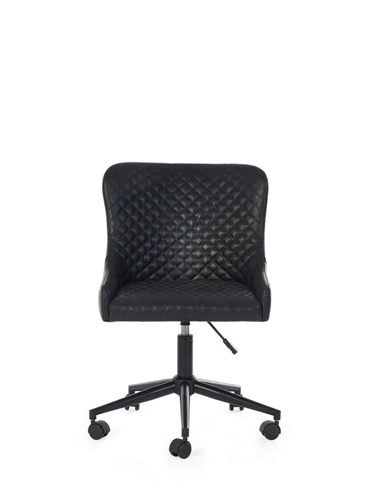 Nexra Black Faux Leather Office Chair – Quilted & Adjustable - Luminex FurnitureOffice ChairLUX011