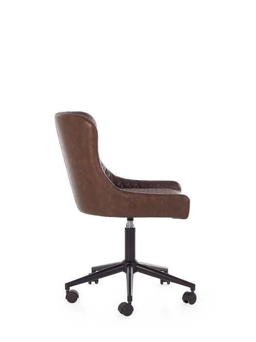 Nexra Brown Faux Leather Office Chair – Adjustable - Luminex FurnitureOffice ChairLUX012