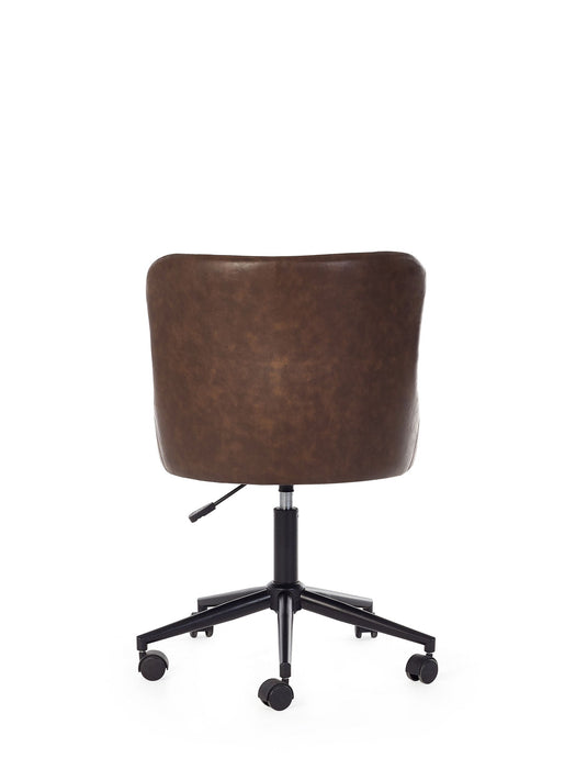 Nexra Brown Faux Leather Office Chair – Adjustable - Luminex FurnitureOffice ChairLUX012