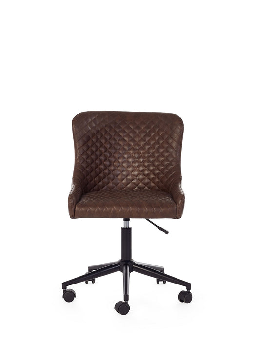 Nexra Brown Faux Leather Office Chair – Adjustable - Luminex FurnitureOffice ChairLUX012