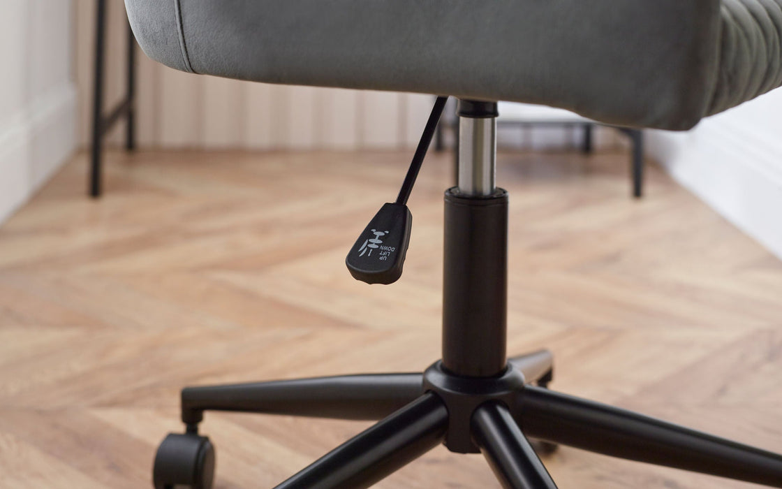 Nexra Grey Velvet Office Chair – Adjustable & Elegant - Luminex FurnitureOffice ChairLUX013