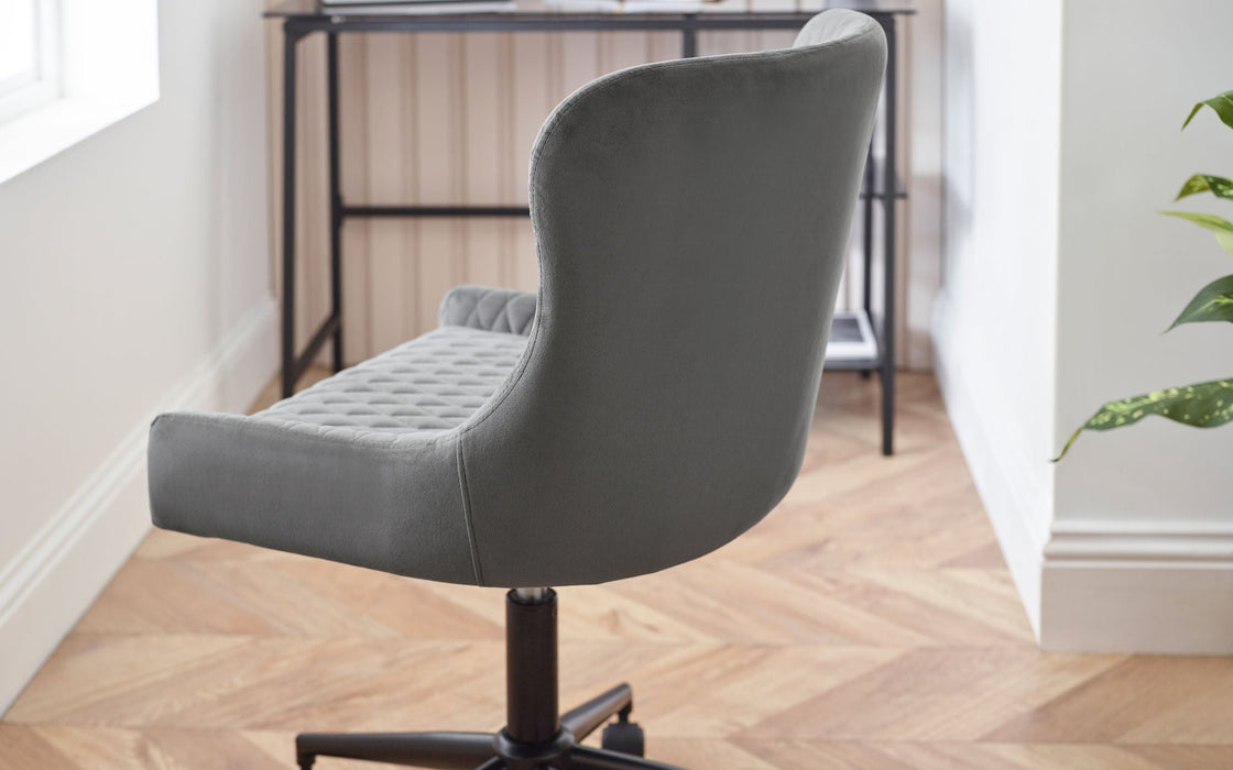 Nexra Grey Velvet Office Chair – Adjustable & Elegant - Luminex FurnitureOffice ChairLUX013