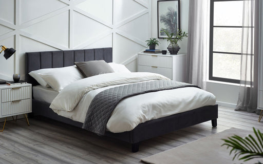 Nicolette Bed Grey - Luminex FurnitureFabric BedsROS001