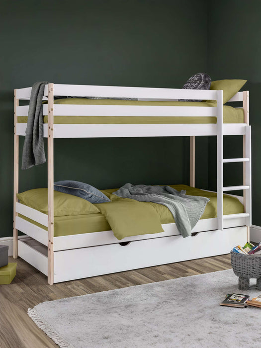 Night Owl Bunk Bed – Two Tone White & Pine - Luminex FurnitureBunk BedNOV001