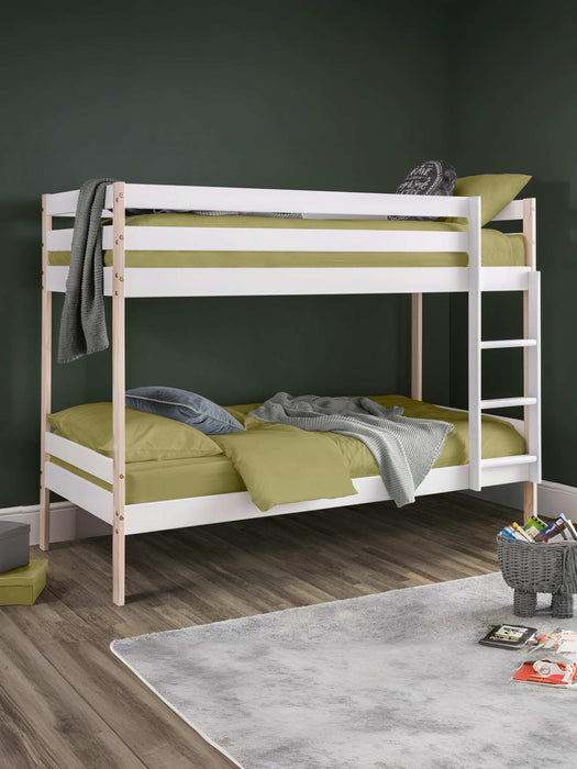 Night Owl Bunk Bed – Two Tone White & Pine - Luminex FurnitureBunk BedNOV001