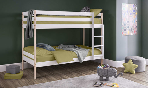Night Owl Bunk Bed – Two Tone White & Pine - Luminex FurnitureBunk BedNOV001