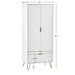 Noemi 2 Door 1 Drawer Wardrobe - Matt White - Luminex FurnitureWardrobeMUR006