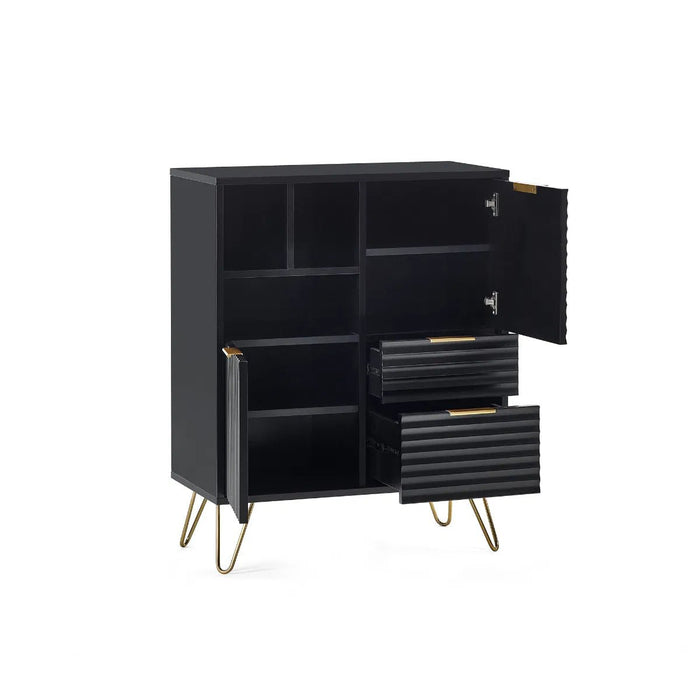 Noemi 2 Door 2 Drawer Sideboard - Matt Black - Luminex FurnitureSideboardMUR105