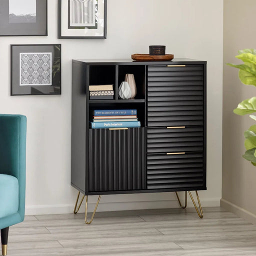 Noemi 2 Door 2 Drawer Sideboard - Matt Black - Luminex FurnitureSideboardMUR105