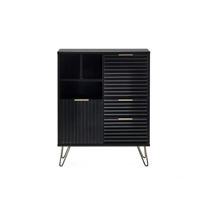 Noemi 2 Door 2 Drawer Sideboard - Matt Black - Luminex FurnitureSideboardMUR105